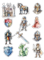 Preview: Cupcake Topper Set "Ritter" 12 Stk. - Materialauswahl
